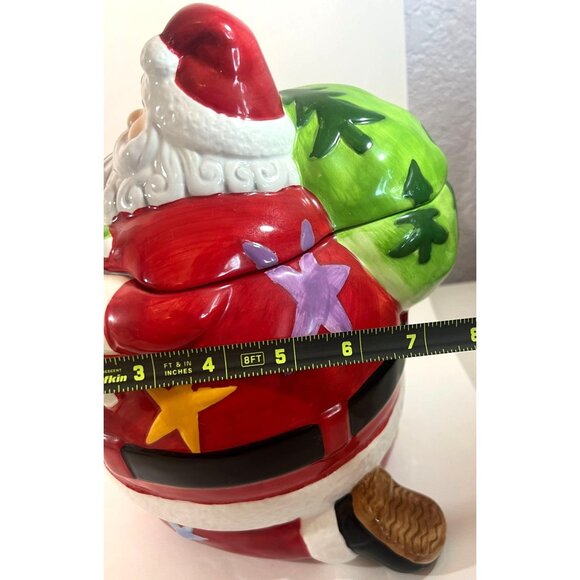 Vtg Santa Claus Cookie Jar kneeling Lrg Rare Christmas Holidays St. Nick - Picture 11 of 12